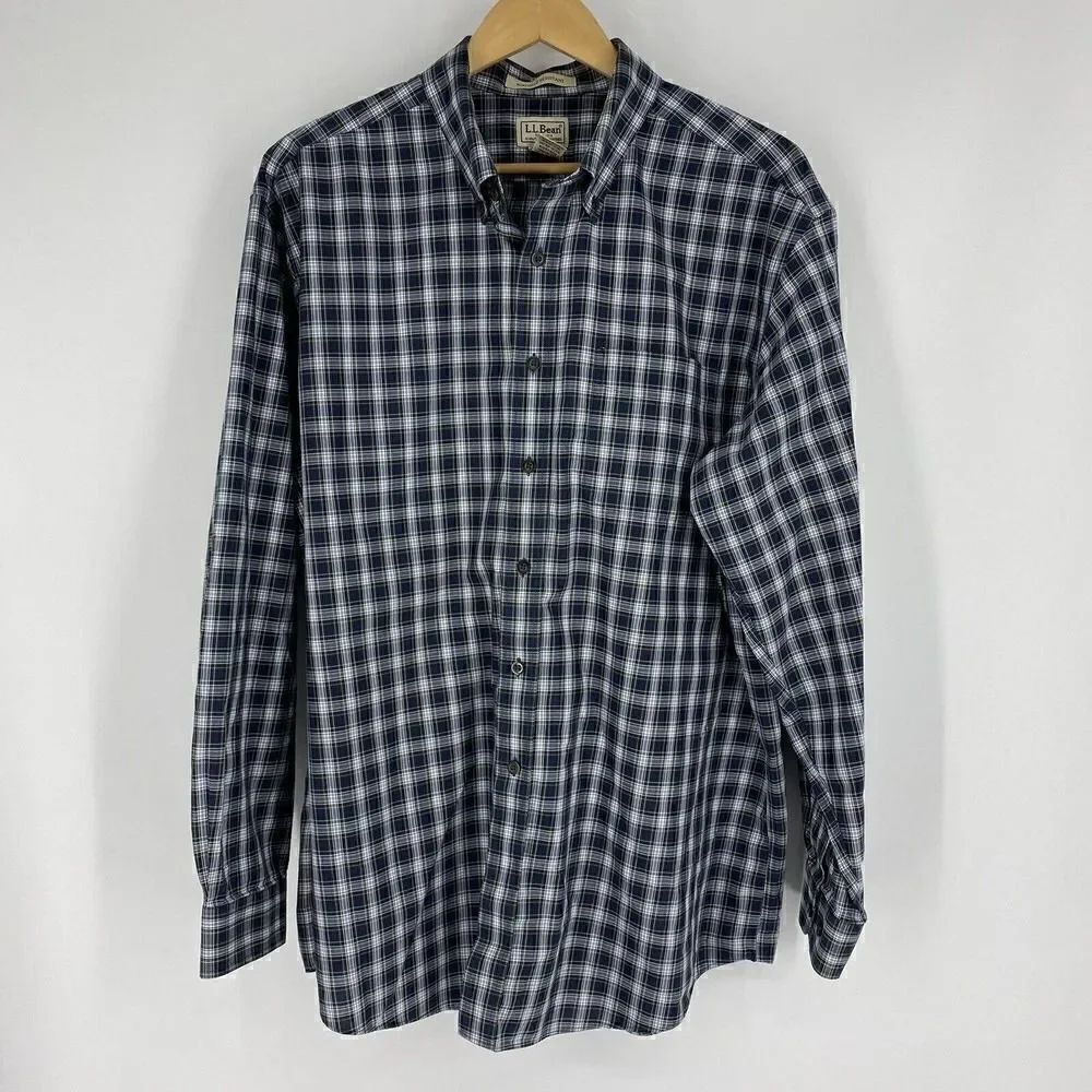 LL Bean Shirt Button Down Check